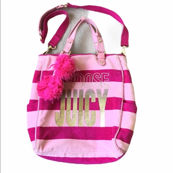 Juicy Couture Handbags - Juicy Couture Pink Velour Tote Bag